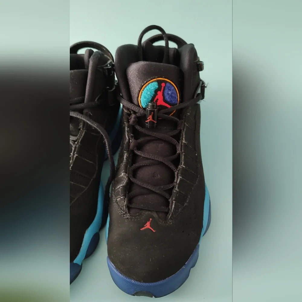 Jordan 6 Rings Aqua black  sneakers size 7Y  athletic good condition 25 cms